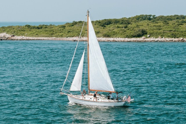 A sailboat in the water