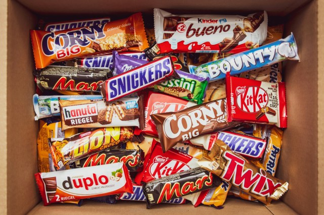 Candy bars in a box