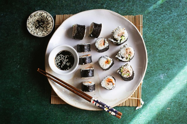 A plate of sushi 